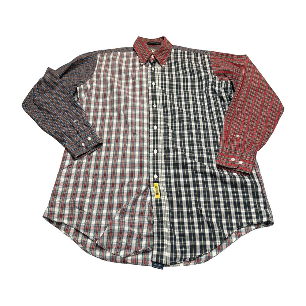 BD Baggies Vintage Crazy Plaid Cotton Shirt Made in USA 15.5 - Picture 11 of 16